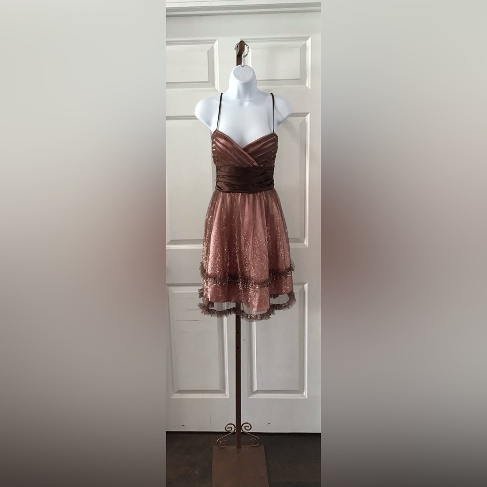 Vintage Morgan & Co. Brown Dress with Pink Lining
